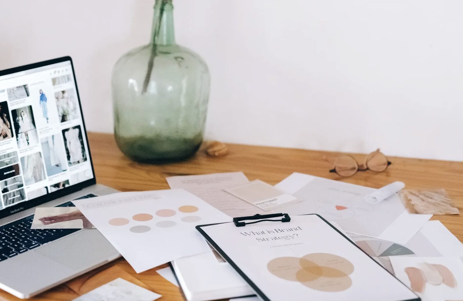 Brand strategy Newcastle planning sheets on a table for marketing campaigns