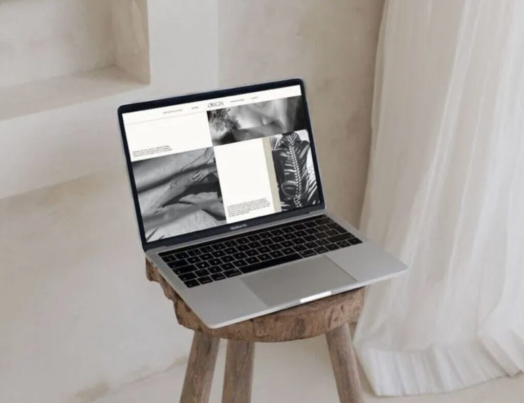 Marketing Partner Website on laptop in beautiful agency