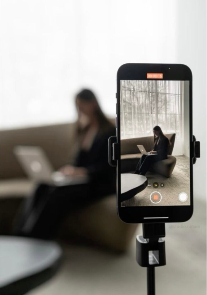 Our Blog Behind-the-scenes social media content creation showing a candid brand moment.