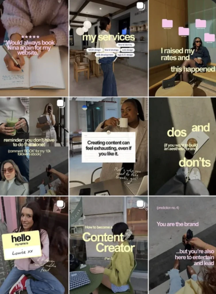 An example of a healthy social media feed that is appealing.